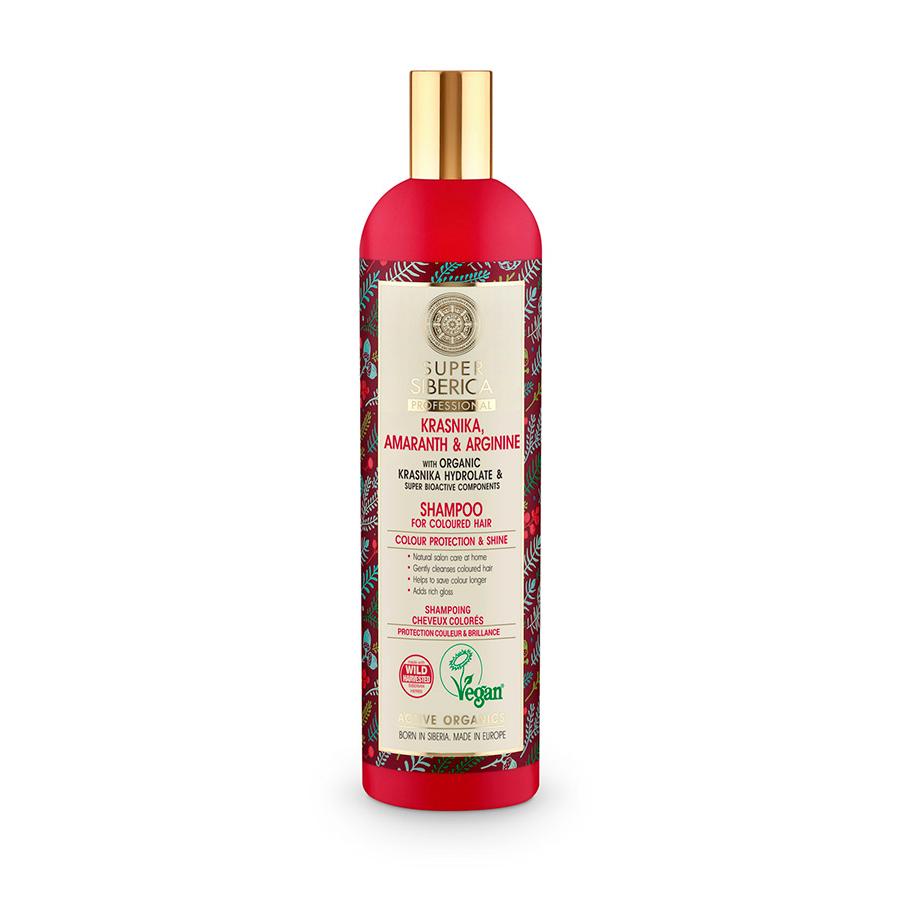 Champô para cabelos pintados com mirtilo Kambchatka, amaranto e arginina Natura Siberica 400 ml