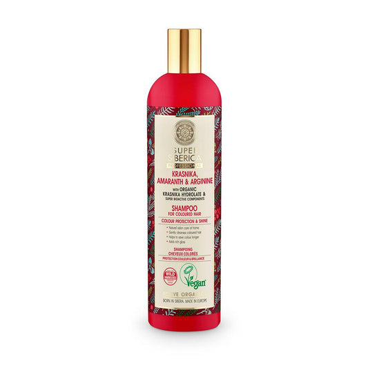 Champô para cabelos pintados com mirtilo Kambchatka, amaranto e arginina Natura Siberica 400 ml