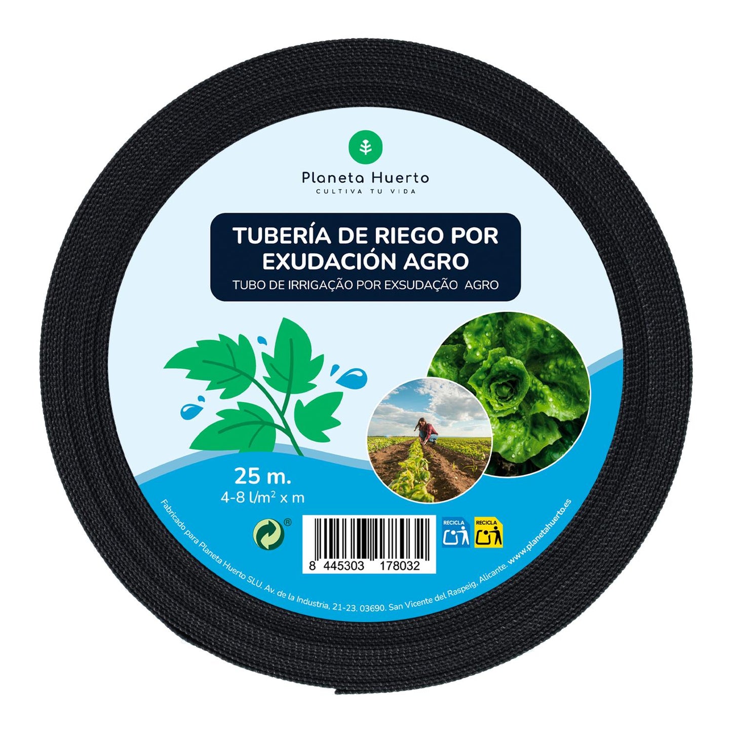 Rolo de exsudação Agro Planeta Huerto 25 m