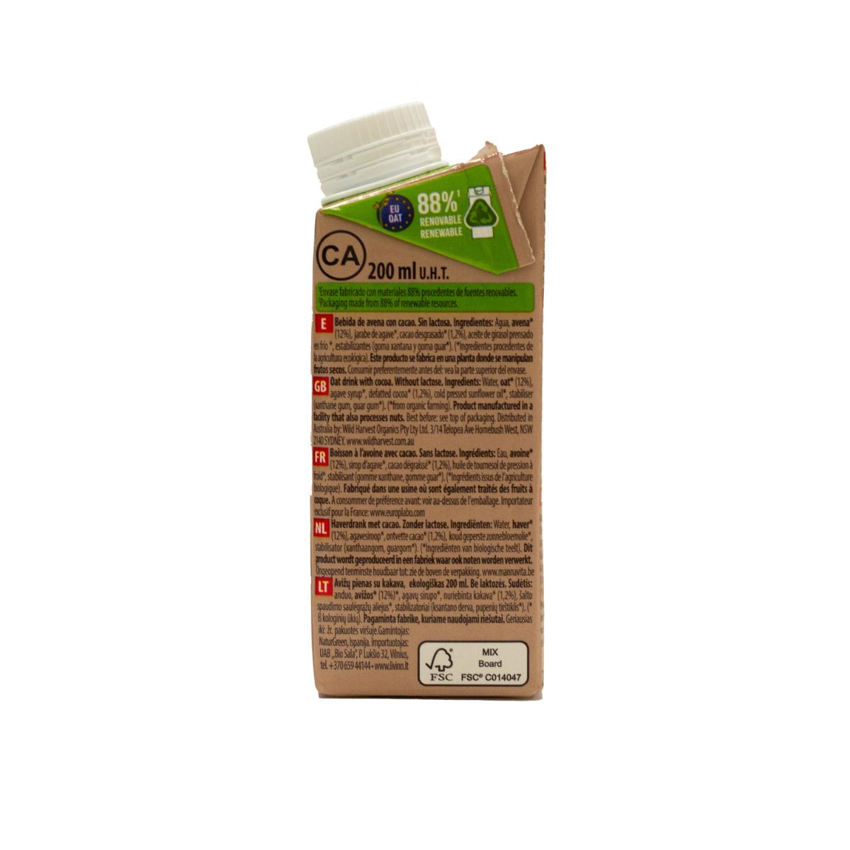 Bebida de Aveia e Cacau NaturGreen 200 ml