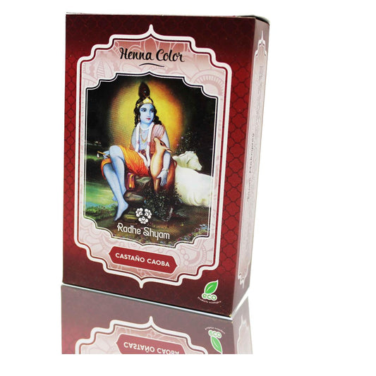 Henna em pó castanha mogno Radhe Shyam 100 g