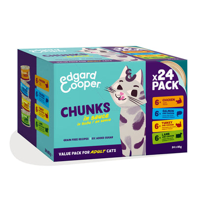 Multipack 24 pedaços de 85g em molho Edgard &amp; Cooper Wet Food