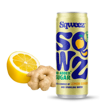 Bebida sabor gengibre e limão baixa em calorias SQWZ 250 ml