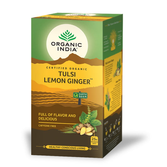 Tulsi Lemon Ginger Infusión Ayurvédica Organic India 25 bolsitas