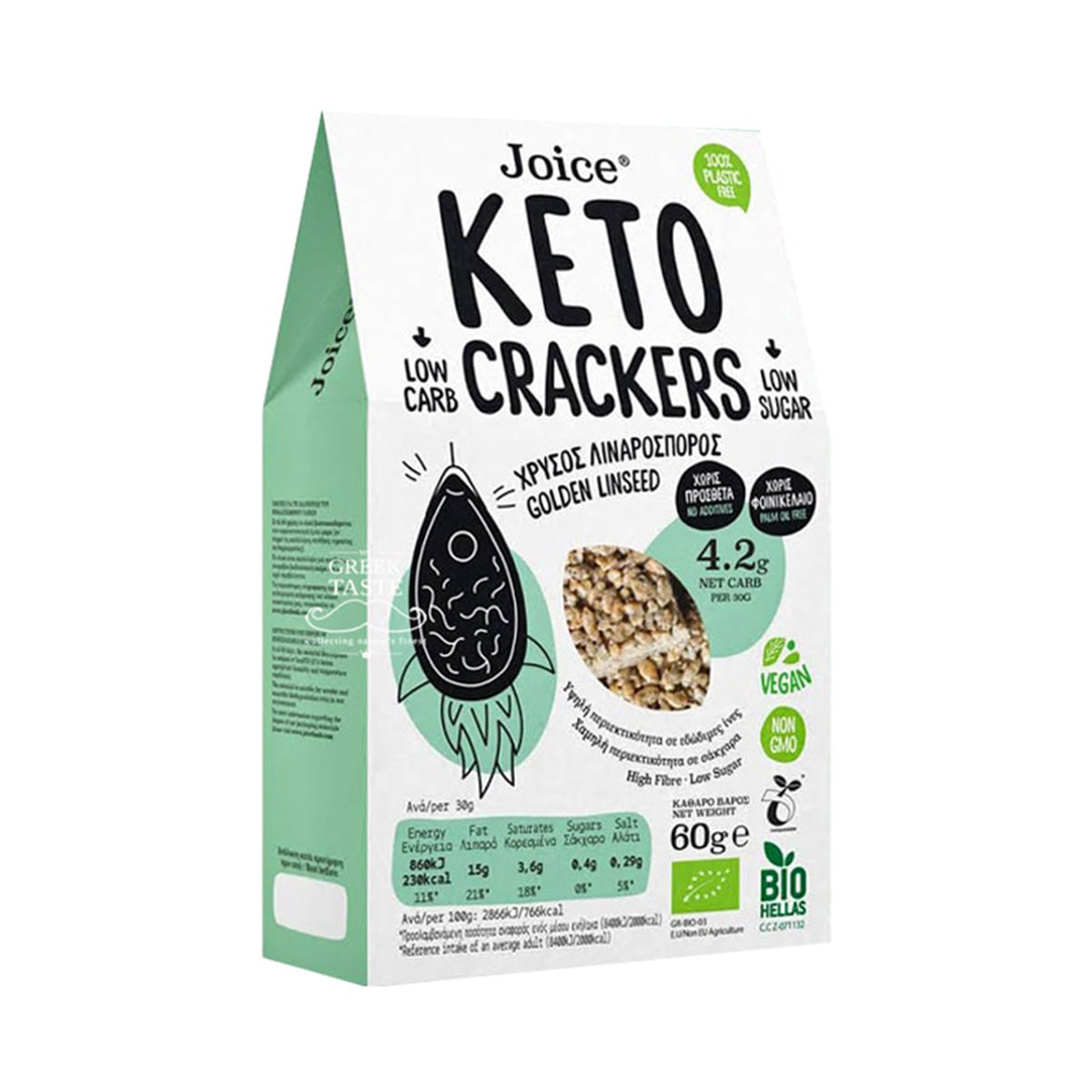 Bolachas Keto linhaça dourada Joice Foods 60 g