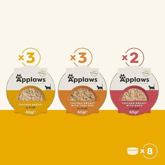 Ração para gatos Applaws Cat Multipack Chicken Selection 8x60g