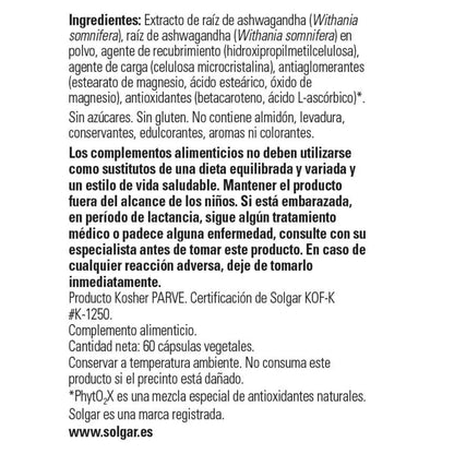 Ashwagandha, 60 cápsulas vegetais