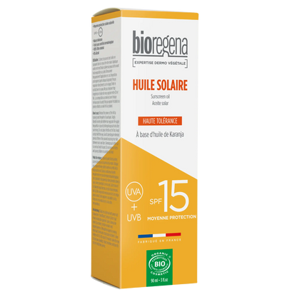 Óleo Solar em Spray Hipoalergénico FPS 15 da Bioregena 90 ml