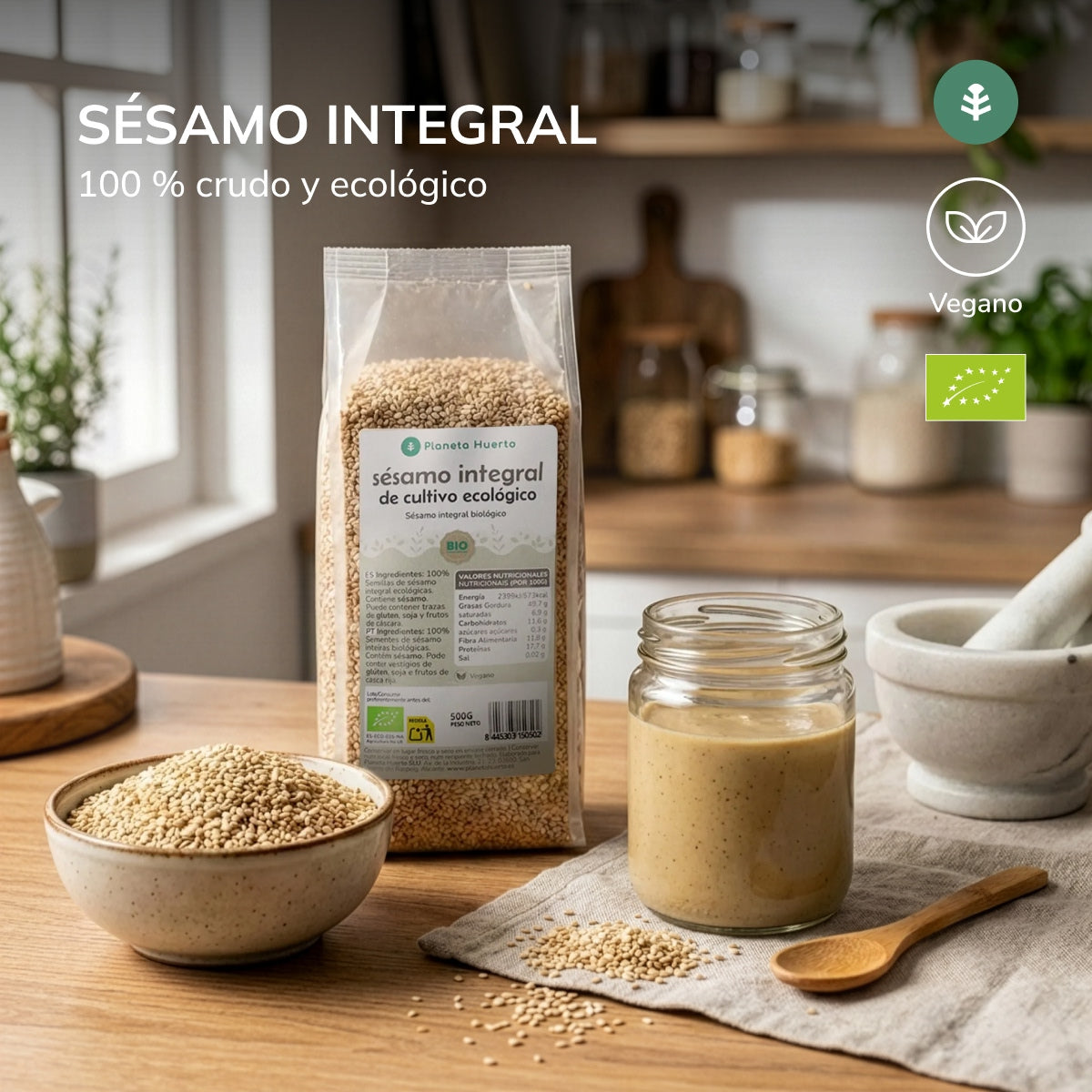 Sementes de sésamo cruas biológicas inteiras da Planeta Huerto 2,5 kg 