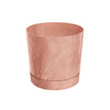 Vaso de cimento puro com pires de terracota integrado D 24 x 23