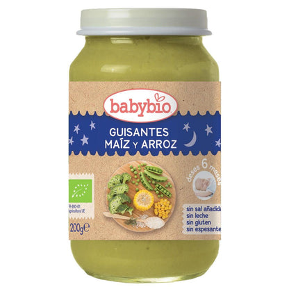 Babybio Good Night Ervilhas, Milho e Arroz Pote 200 g
