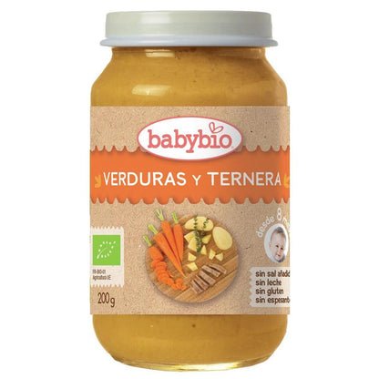 Embalagem de 3 frascos de menu tradicional com legumes e carne, 200 g. Babybio 