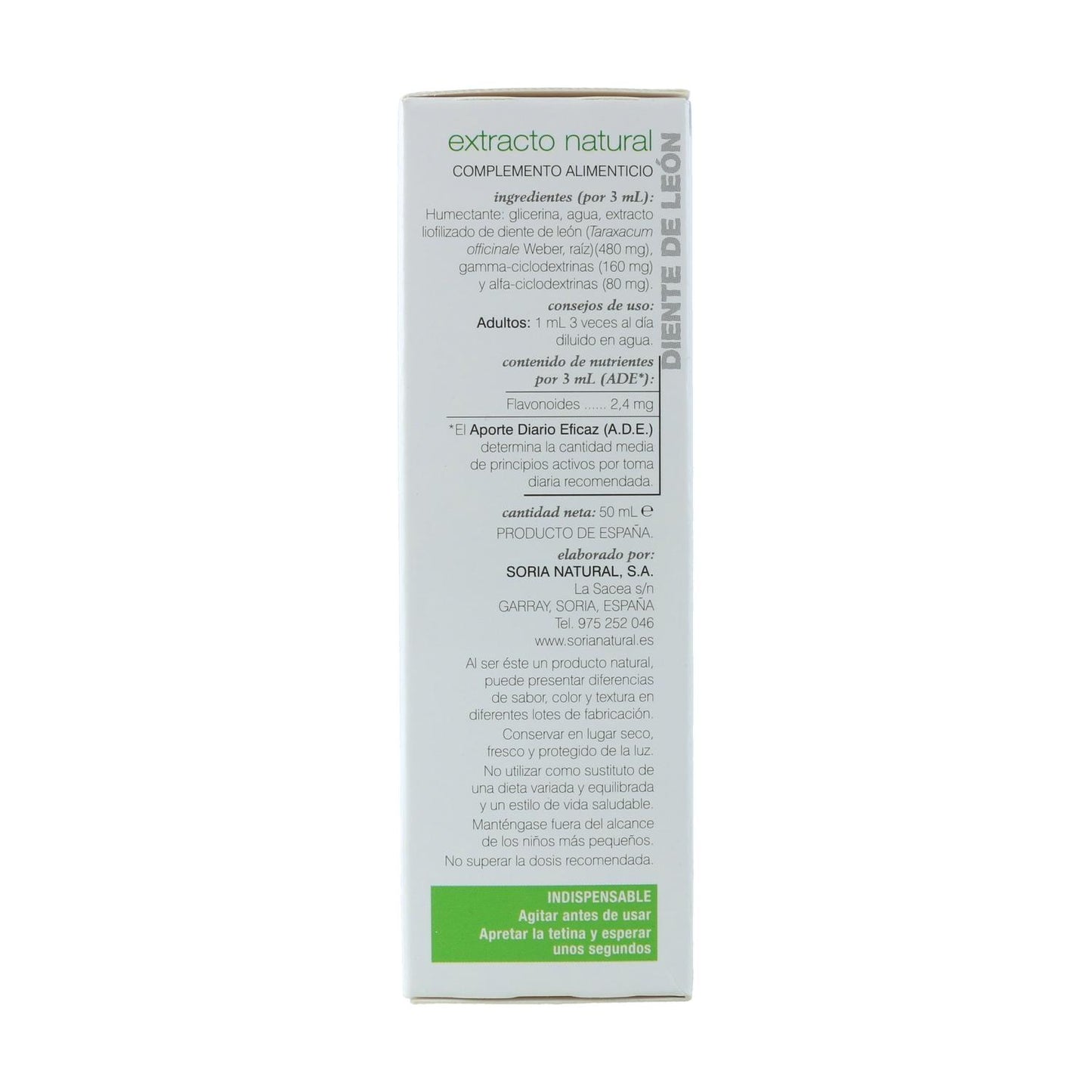 Extrato de Dente-de-leão Soria Natural, 50 ml