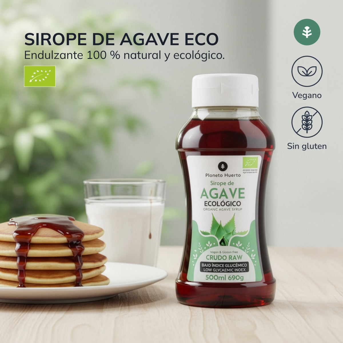 Xarope de Agave Cru Biológico Planeta Huerto 500 ml