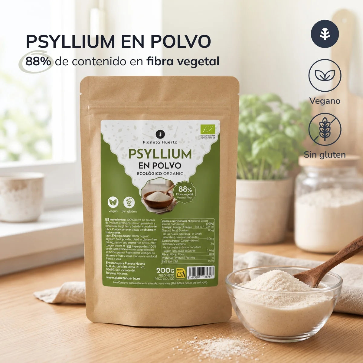 Psyllium em pó Eco Planeta Huerto 400 g
