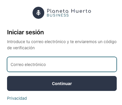 Login page
